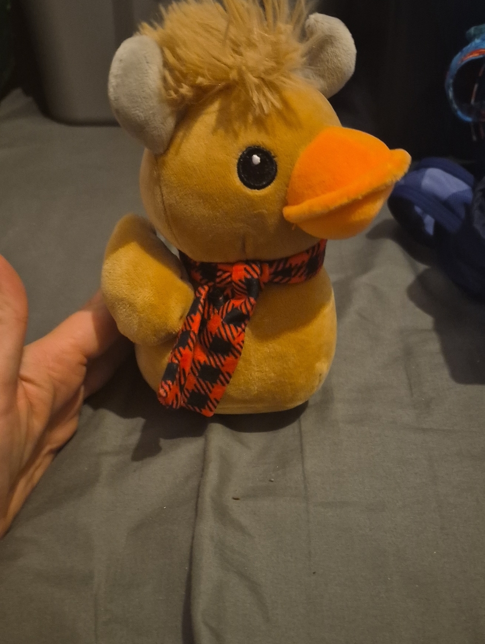 Plush "Highland Cow" Duck Buffalo Plaid Patterned Scarf